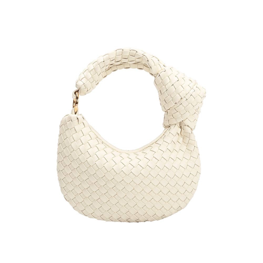 NWT Melie Bianco Woven Ivory Hobo Mini Bag